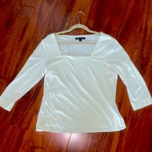 Brooks Brothers Square Neck Top with 3/4 Sleeves Size Large